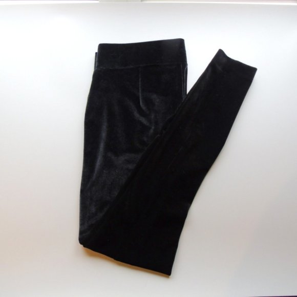 LOFT Black Velvet Stretchable LEGGINGS  Size XS - Picture 1 of 5